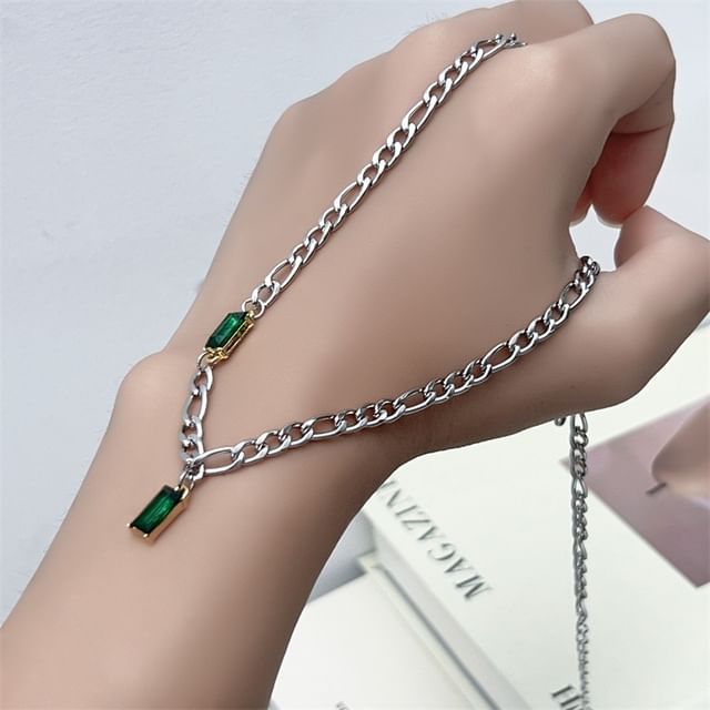 Lilafey-Rhinestone Chain Necklace
