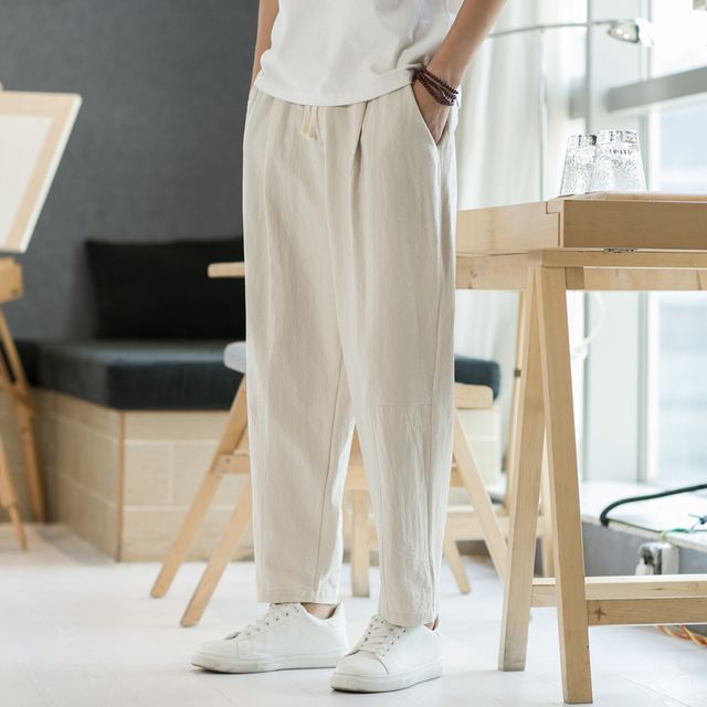 FORSETI-Linen Straight Leg Pants