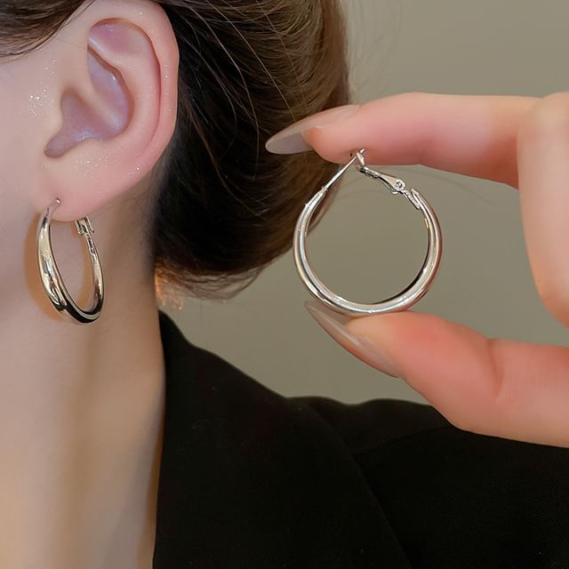 Calafa-Leverback Hoop Earring