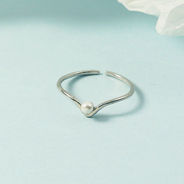 Forainer-Faux Pearl Open Ring