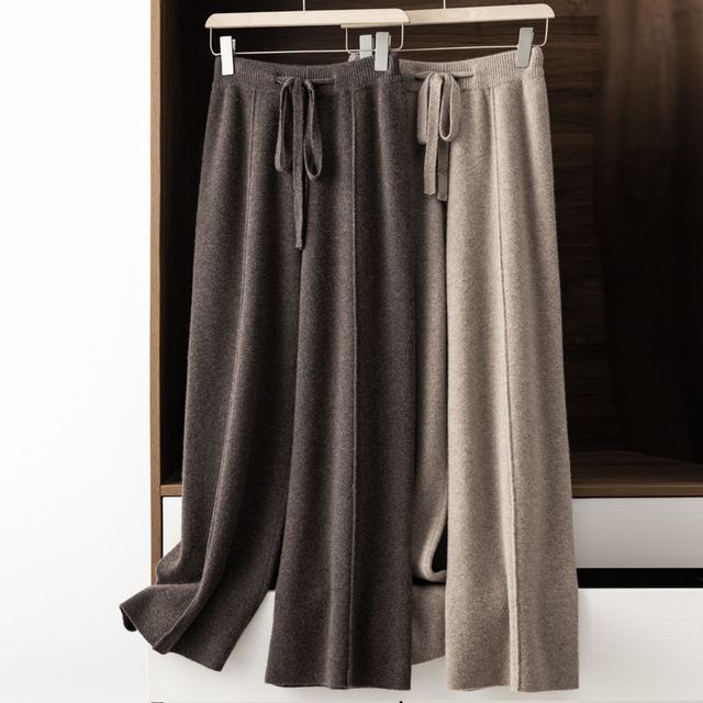 Jeonseon-Drawstring Waist Straight Leg Pants