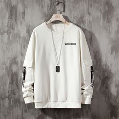 Ninine - Pocket-Detail Lettering Sweatshirt Ninine - Pocket-Detail Lettering Sweatshirt