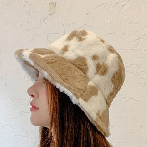 Cow Print Straw Cap