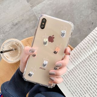 Vachie Milk Tea Print Transparent Mobile Case iPhone XS Max
