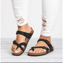 KONIN - Toe-Loop Flat Slide Sandals