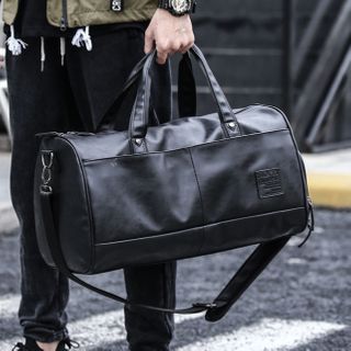 faux leather duffle bag