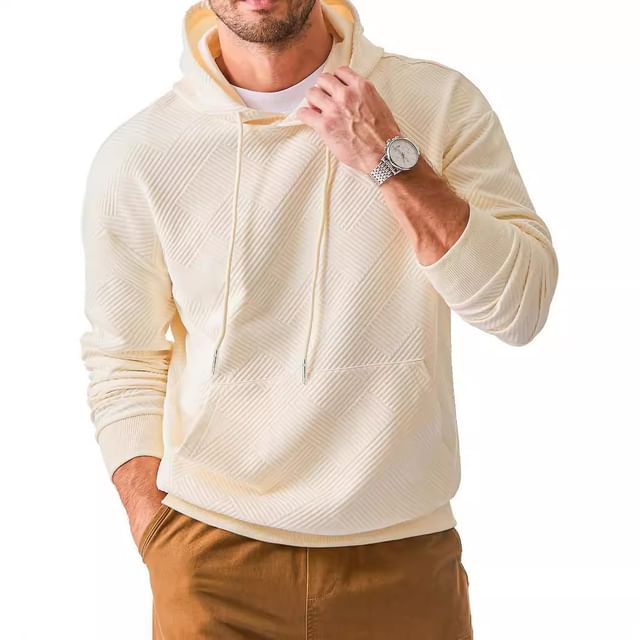 Double White-Long-Sleeve Plain Hoodie