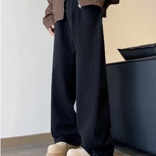 Priam-Mid Rise Plain Straight Leg Jeans