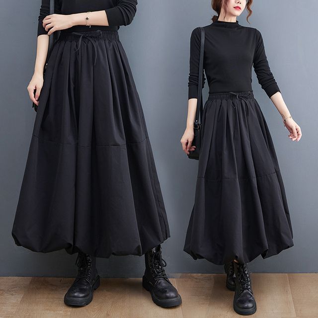 Lewwe-Puff Maxi A-Line Skirt