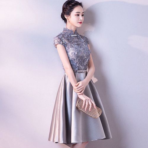 mandarin collar cocktail dress