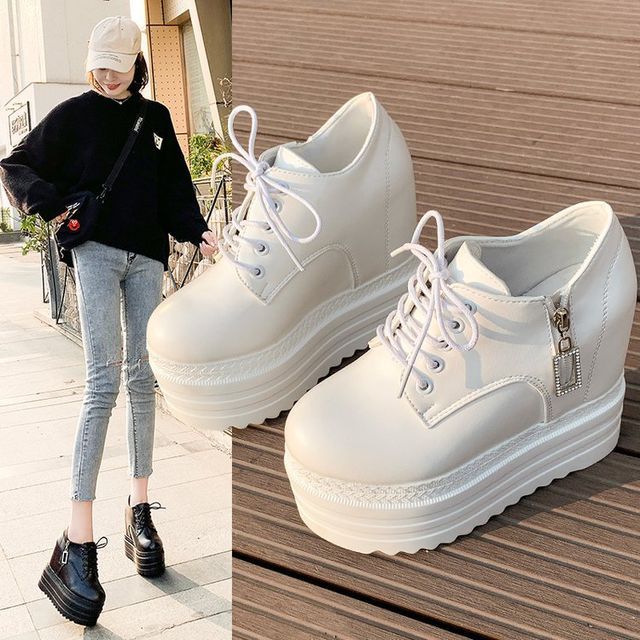 Vindler-Platform Hidden Wedge Lace Ups