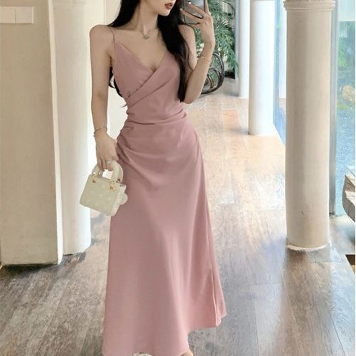 Plain spaghetti cheap strap dress