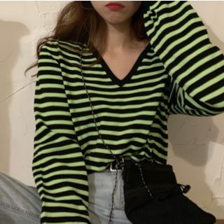 monroll-Striped Knit Top