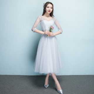minako - Tulle Midi Bridesmaid Dress (6 Designs) | YesStyle minako - Tulle Midi Bridesmaid Dress (6 Designs) | YesStyle