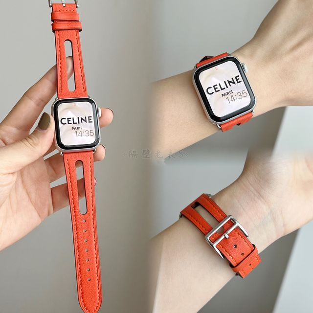 Phone in the Shell-Cutout Genuine Leather Apple Watch Band-SE 4cm-5-6-IWATCH 4
