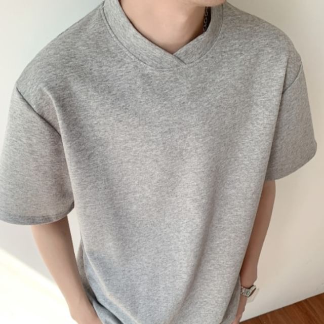 Mimiyox-Short Sleeve Plain T-Shirt