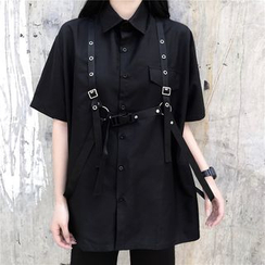 LINSI - Elbow-Sleeve Shirt / Buckled Strap LINSI - Elbow-Sleeve Shirt / Buckled Strap