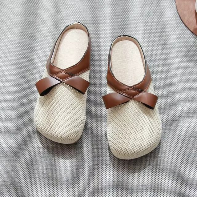 Freesia-Plain Knot Knit Mules