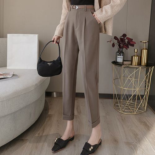 Count to 10 - High-Waist Cropped Tapered Dress Pants