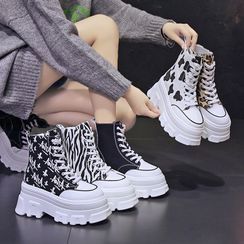 Sleeko - Lace-Up High-Top Platform Sneakers