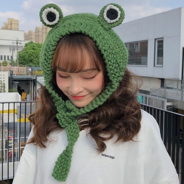 Oktokki - Frog Eye Knit Trapper Hat | YesStyle
