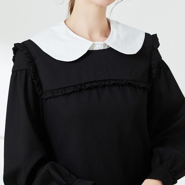 MIOW-Plain Layered Chiffon Decorative Collar