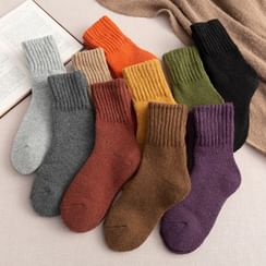Lychee - Set of 3: Plain Wool Socks Lychee - Set of 3: Plain Wool Socks