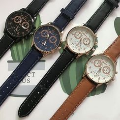 Moska - Faux Leather Strap Watch