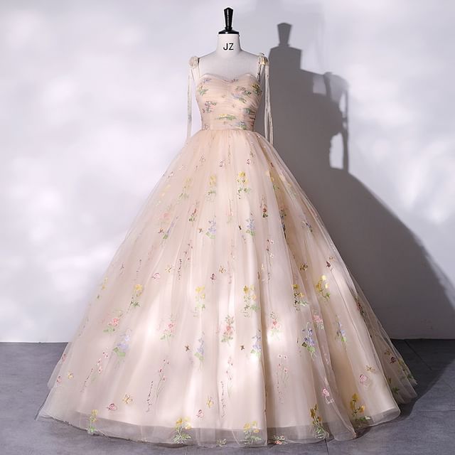 green emerald velvet dress Sweetheart Ruched Print Mesh Tiered A Line Dress Petite / 8 / Sea-Green