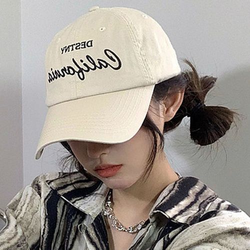 rygai Women Men Baseball Hat Letter Embroidery Solid Color Unisex