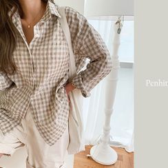 NANING9 - Long-Sleeve Plaid Shirt NANING9 - Long-Sleeve Plaid Shirt
