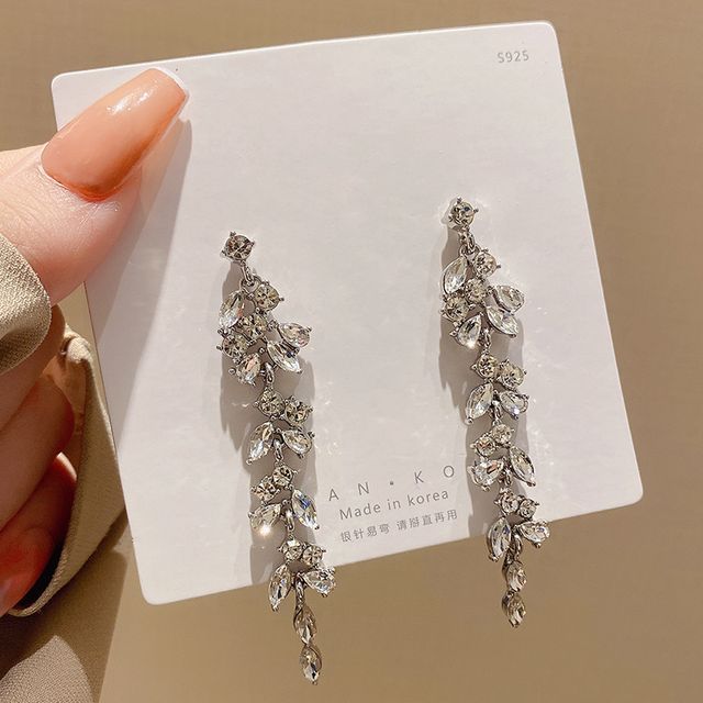 LIVSIA-Rhinestone Alloy Dangle Earring