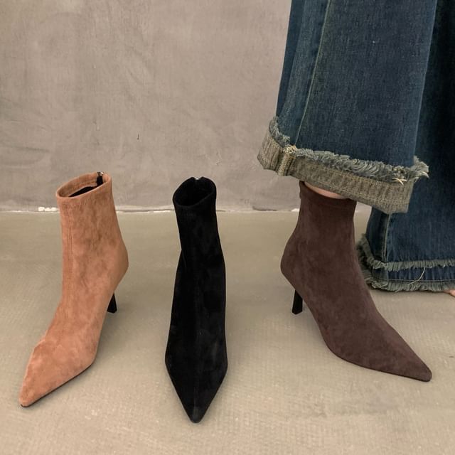 Karlao-Pointy High Heel Short Boots