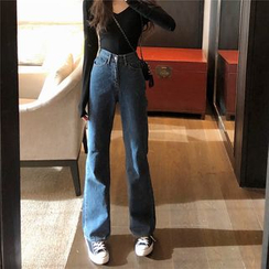 Wide Leg Jeans Outfit Korean