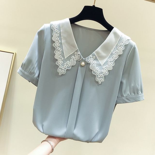 silver chiffon blouse