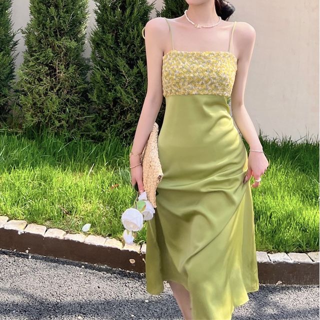 Jolly Club - Spaghetti Strap Midi A-Line Dress | YesStyle
