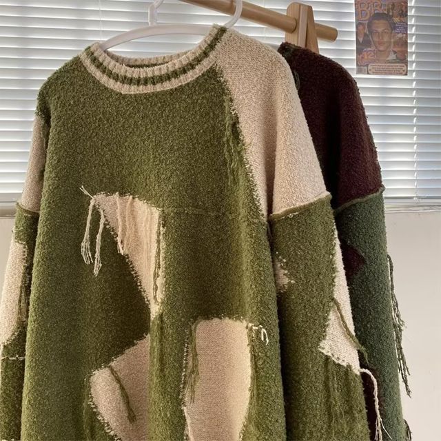 Savenne-Long Sleeve Round Neck Knit Top