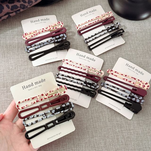 Rodiv-Set of 4 Patterned Hair Clip