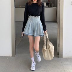 merryberry - Wide-Leg Denim Shorts merryberry - Wide-Leg Denim Shorts