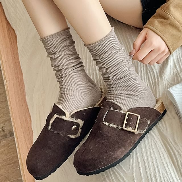 Cloudrelf - Plain Ribbed Socks / Set | YesStyle