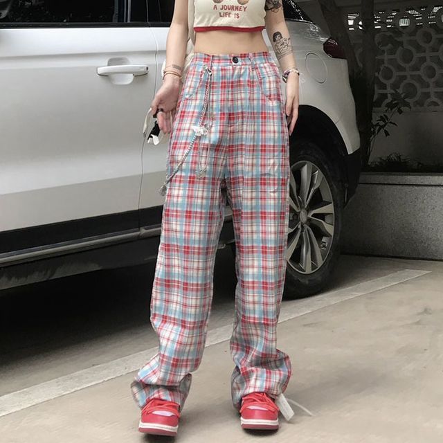 Chisan - Plaid Wide Leg Pants | YesStyle
