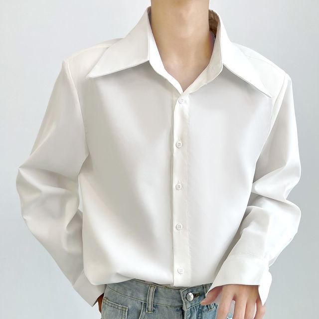 DragonRoad-Long-Sleeve Plain Shirt