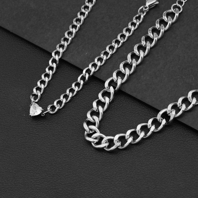 Juanitro-Set of 2 Rhinestone Chain Bracelet