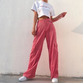 Wide-Leg Corduroy Cargo Pants in Bulk 