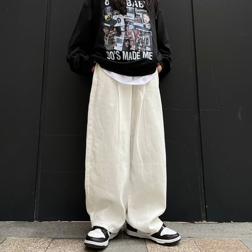 Plain Wide-Leg Jogger Pants