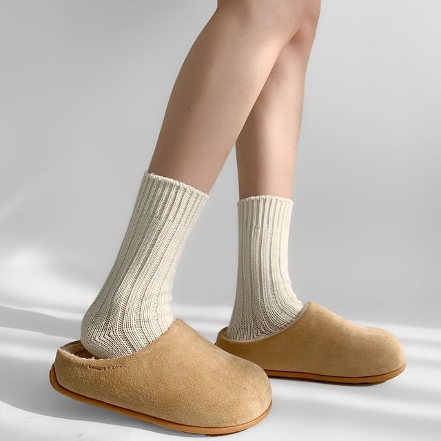 Desperim-Plain Ribbed Socks