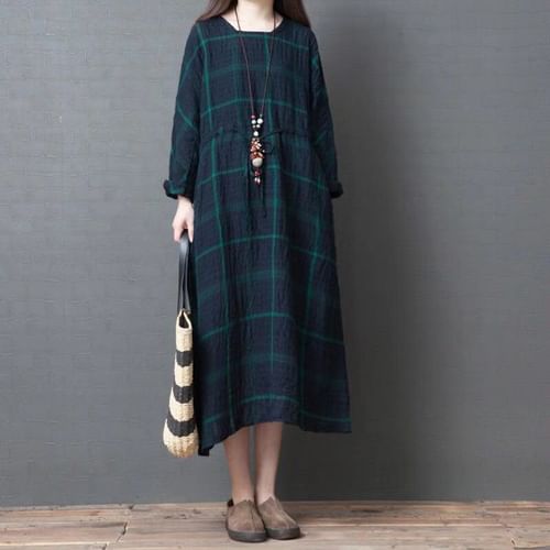 Supernova - Long-Sleeve Paneled Midi Tunic Dress