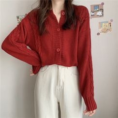 Finnegas - Plain Cable Knit Cardigan Finnegas - Plain Cable Knit Cardigan