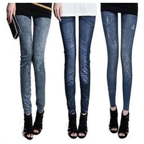 Buy Gia Solid Ankle Length Blue Denim Jeggings from Westside