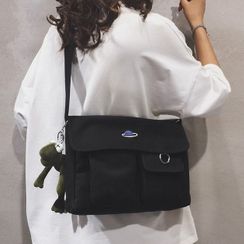 Youme - Embroidered Canvas Messenger Bag Youme - Embroidered Canvas Messenger Bag